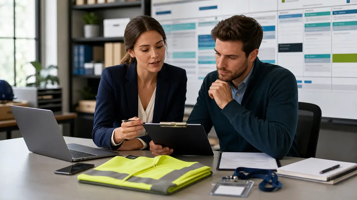 Staffing recruiters reviewing a structured trial shift workflow before candidate confirmation